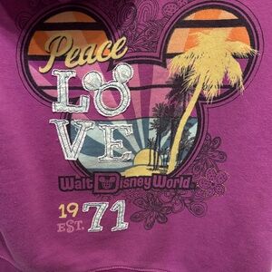 Disney  Purple Graphic hoodie zipper sz L Walt Disney works authentic Disney